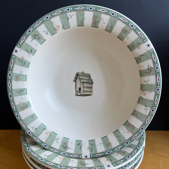 Portfolio by Pfaltzgraff Naturewood Design Set of 4 Stoneware Bowls Made in USA - Picture 1 of 7